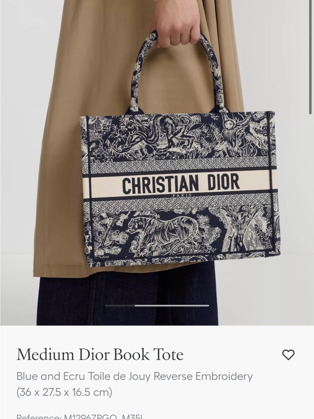 Dior Medium Book Tote in Navy and Ecru Toile de Jouy